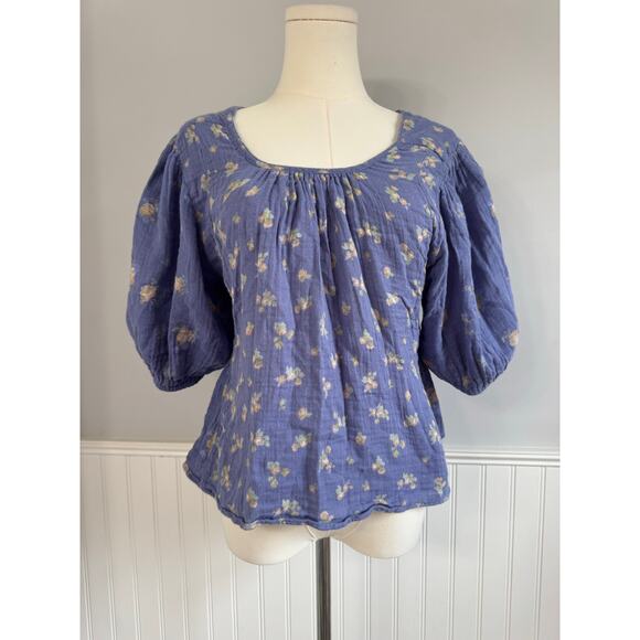 Free People Blue Floral Blouse - Picture 3 of 7